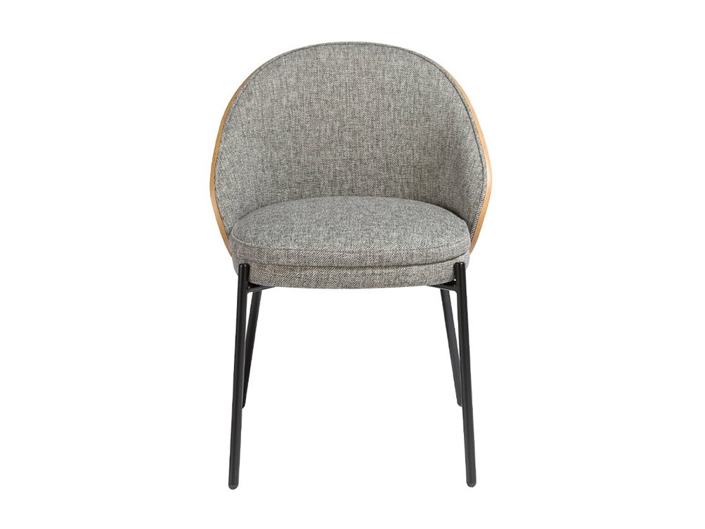 Silla tapizada en gris con respaldo en chapa de nogal 4115 de Ángel Cerdá - 6