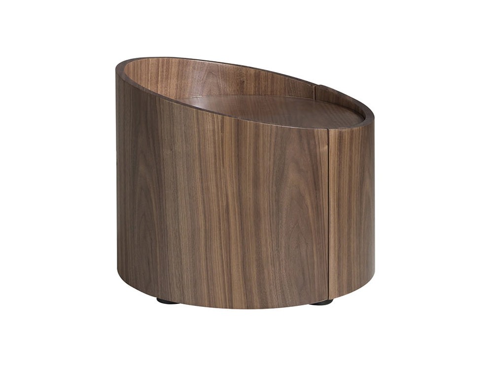 Mesita de noche redonda con un cajónen chapa nogal 7130 de Ángel Cerdá - 4