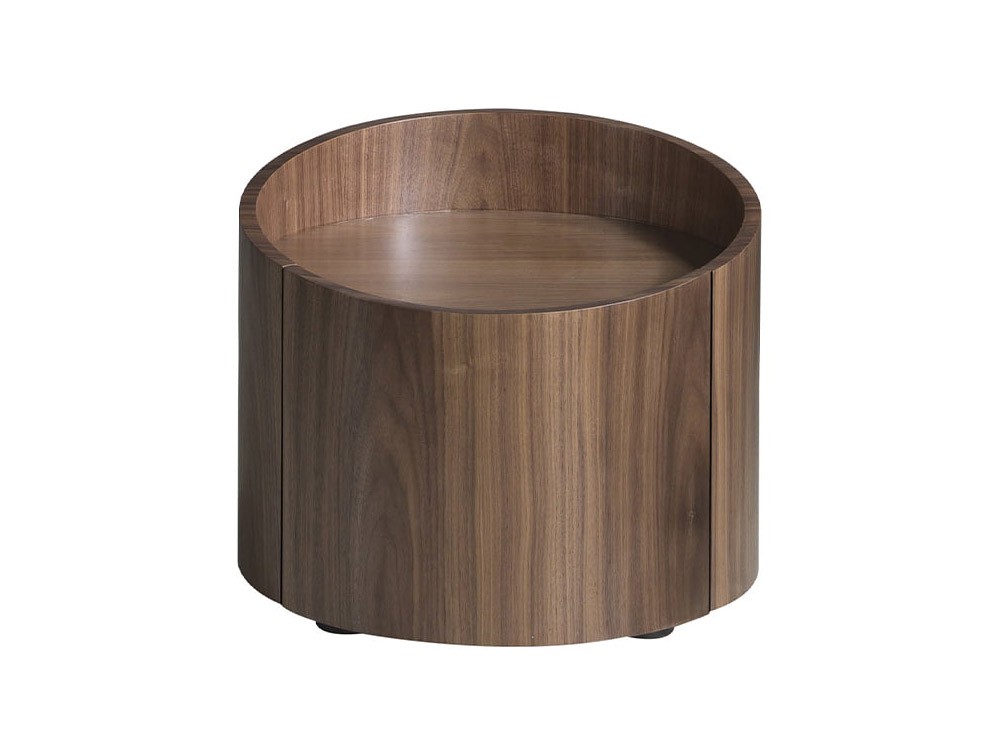 Mesita de noche redonda con un cajónen chapa nogal 7130 de Ángel Cerdá - 6