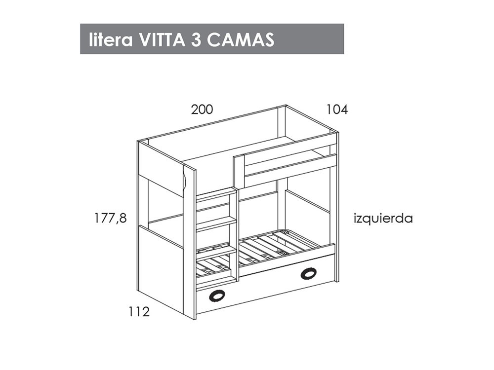 Litera Vitta Colors con cama nido Tegar Mobel - 18