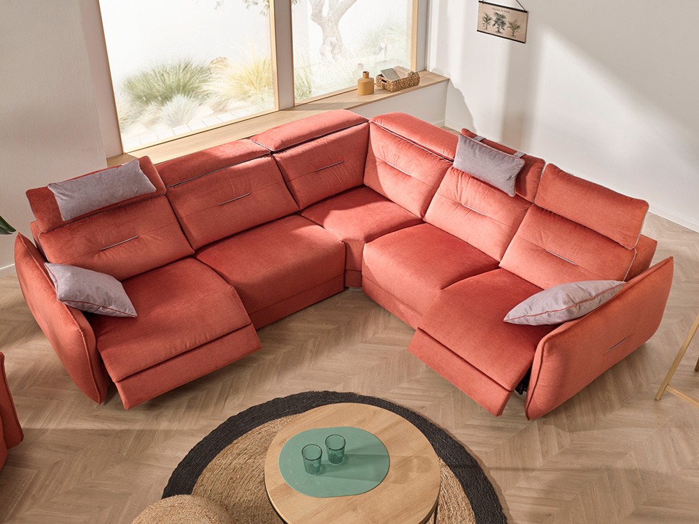 Mueble de Cocina Modular Orange con Cajonera 140cm Rojo/Blanco