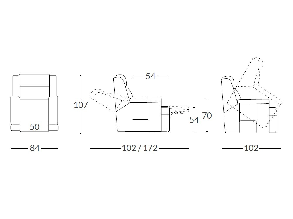 Sillón con mecanismo relax Aqua Acomodel