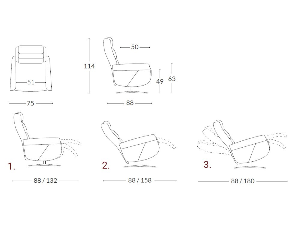 Sillón giratorio con mecanismo relax Lerone Acomodel