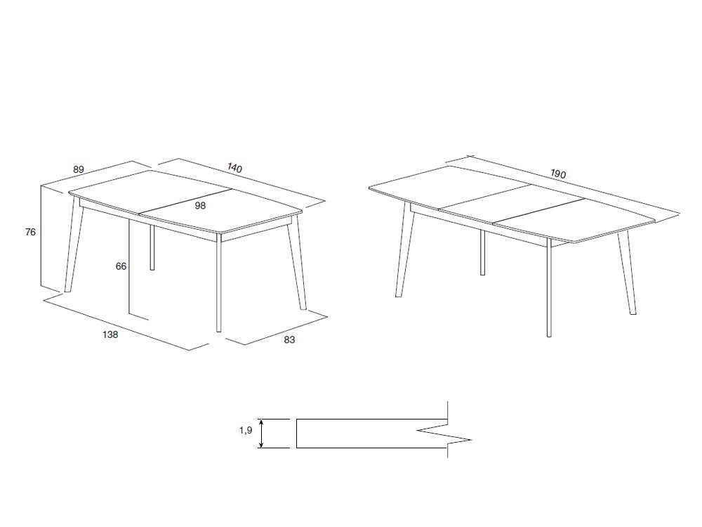 Mesa extensible Moss laminado Nim de Mobenia - 3