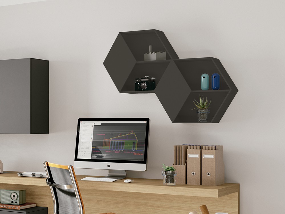 Estante decorativo Mel laminado Nim de Mobenia - 3