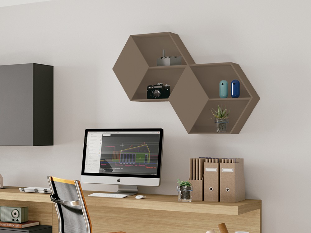 Estante decorativo Mel laminado Nim de Mobenia - 5