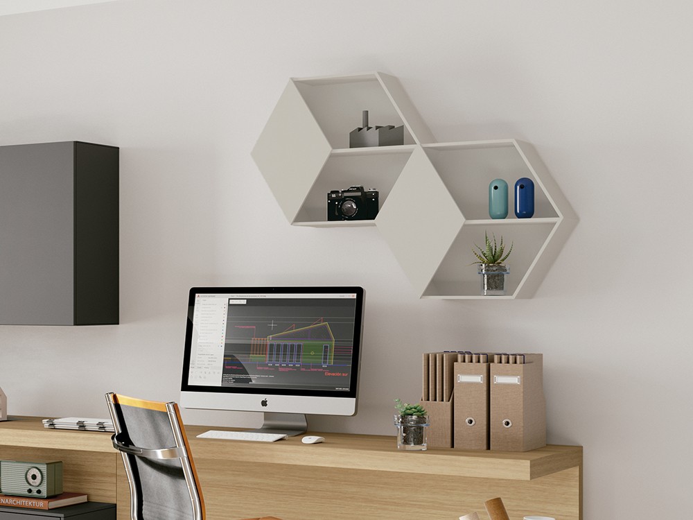 Estante decorativo Mel laminado Nim de Mobenia - 6