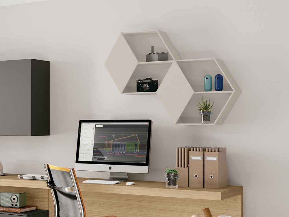 Estante decorativo Mel laminado Nim de Mobenia - 7