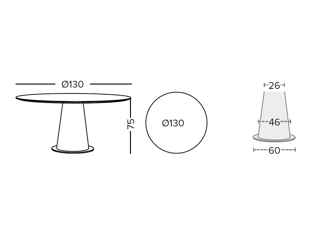 Mesa de comedor redonda Radar Roble de Doos - 5