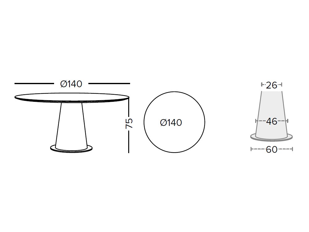 Mesa de comedor redonda Radar Roble de Doos - 6