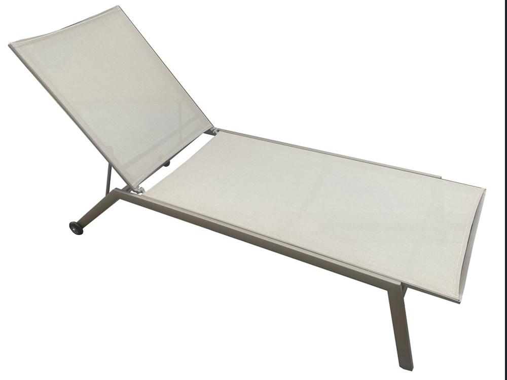 Tumbona de aluminio y textilene reclinable y apilable con ruedas Menorca Majestic Garden - 3