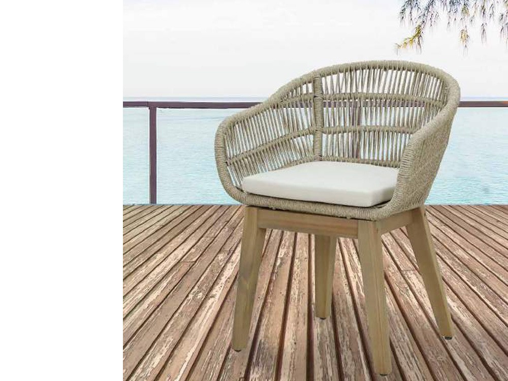 Silla de madera y cuerda Polinesia Majestic Garden - 4
