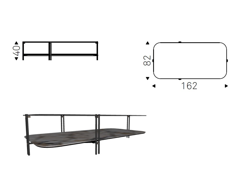 Mesa de centro Biplane Cattelan Italia