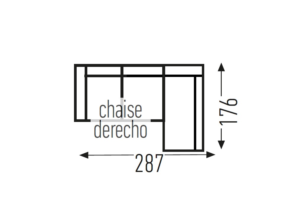 Sofá cama de apertura italiana con colchón de 16cm de grosor con chaiselong Nerea de Mopal - 8