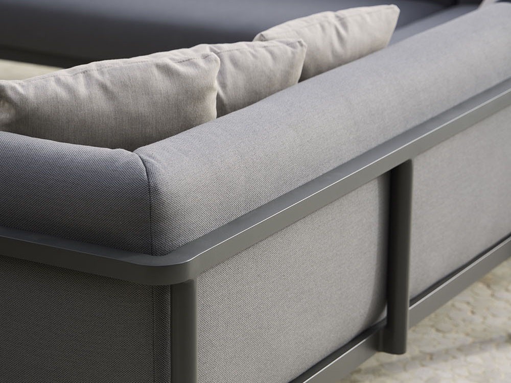 Sofá de dos o tres plazas para salón exterior Origin de aluminio Point- 6