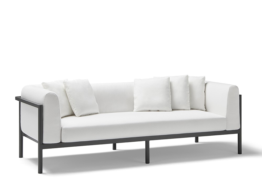 Sofá de dos o tres plazas para salón exterior Origin de aluminio Point- 2