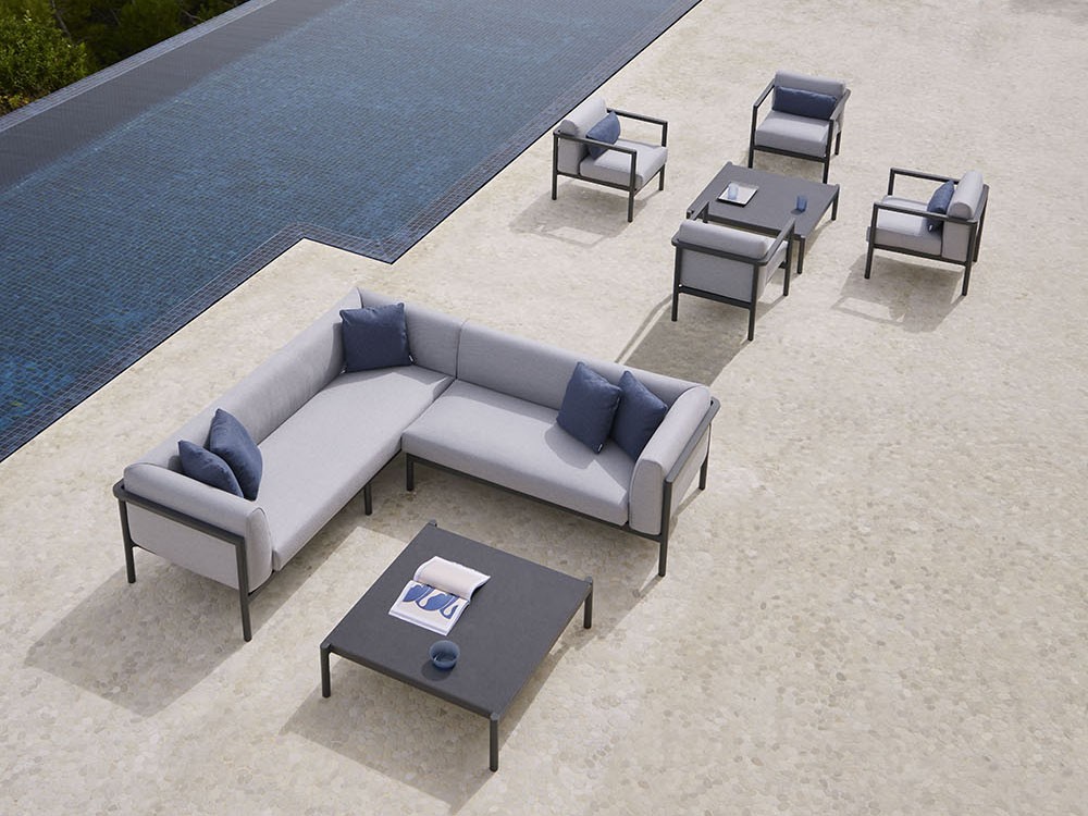 Sofá rinconera modular para exterior Origin de aluminio Point  - 3