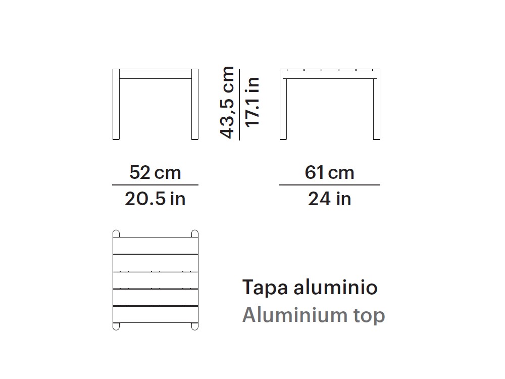 Mesa auxiliar para salón exterior de aluminio y hpl o porcelánico Origin de Point - 9