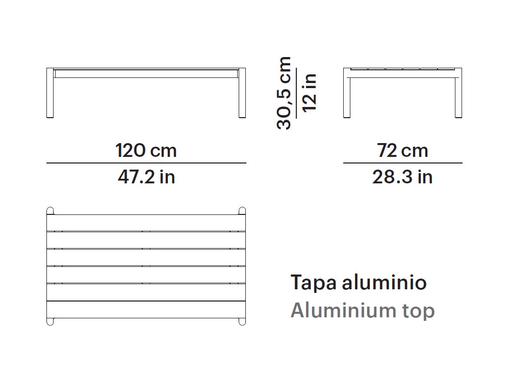 Mesa de centro de aluminio y compacto para salón exterior Origin de Point - 14