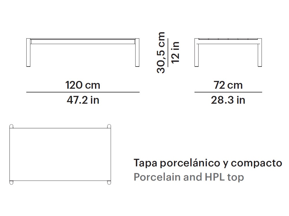 Mesa de centro de aluminio y compacto para salón exterior Origin de Point - 15