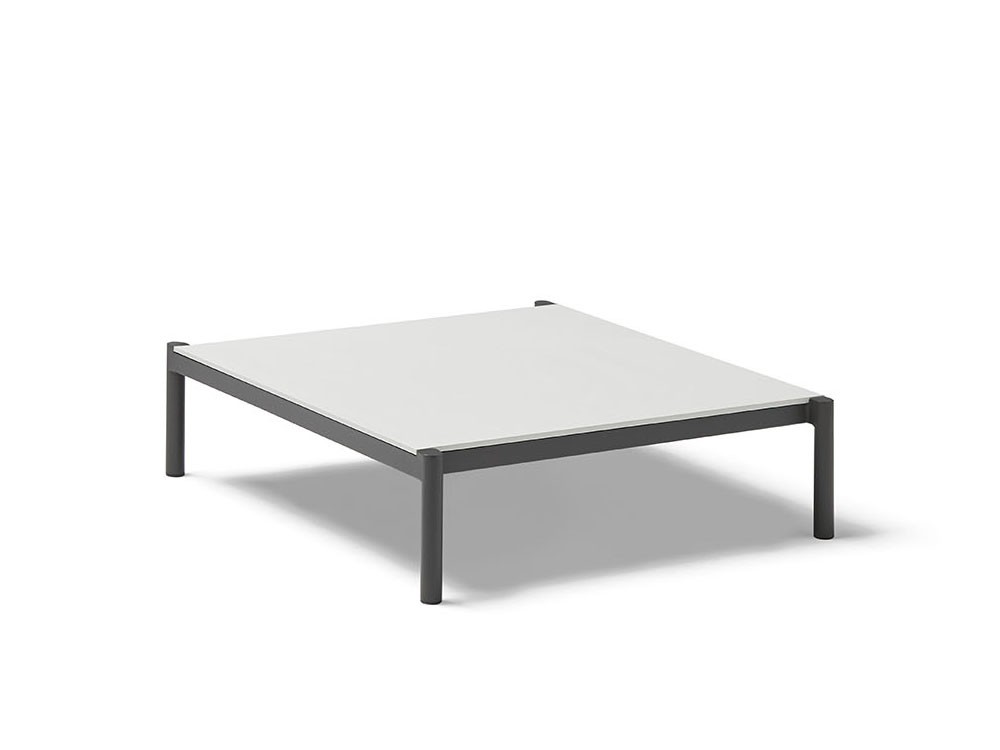 Mesa cuadrada de centro de aluminio, compacto o porcelánico para salón exterior Origin de Point - 8