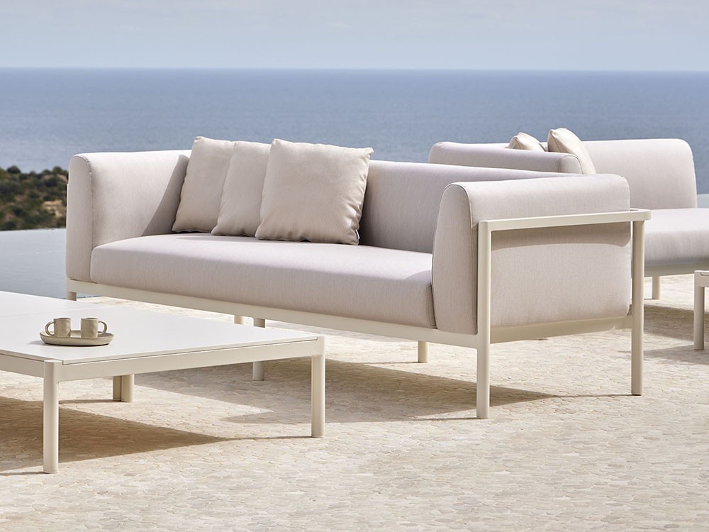 Mesa cuadrada de centro de aluminio, compacto o porcelánico para salón exterior Origin de Point - 2