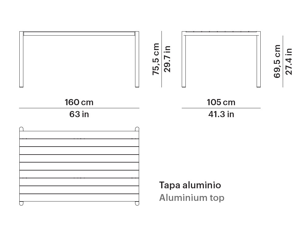 Mesa de aluminio, hpl o porcelánico para comedor exterior Origin de Point - 15