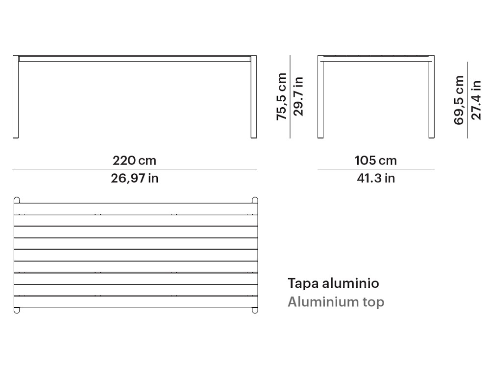 Mesa de aluminio, hpl o porcelánico para comedor exterior Origin de Point - 17