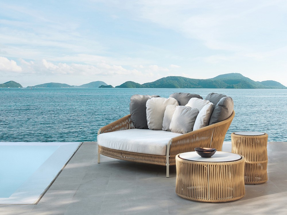 Daybed para jardín de aluminio y cuerda trenzada Weave de Point - 1