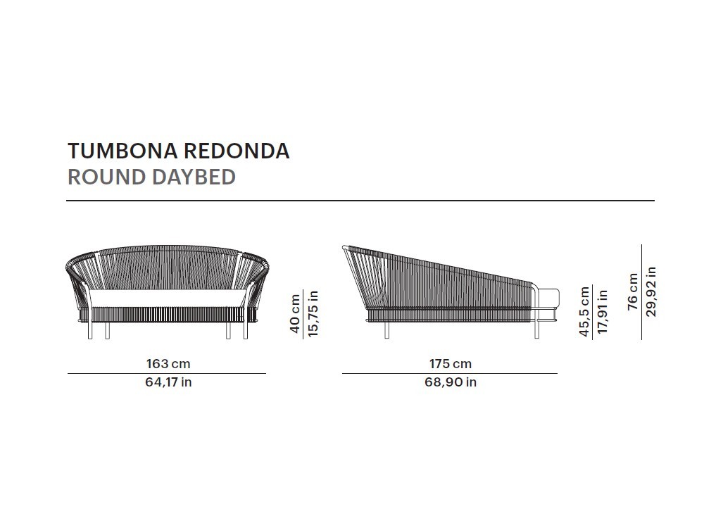 Daybed para jardín de aluminio y cuerda trenzada Weave de Point - 22