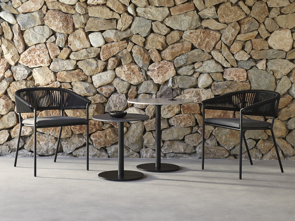 Silla para comedor exterior con brazos de aluminio y cuerda trenzada Weave Point - 25