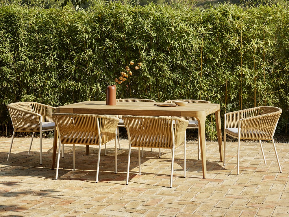 Sillón con brazos para comedor de aluminio y cuerda trenzada Weave de Point - 23