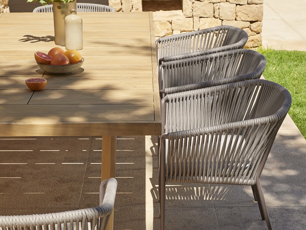 Sillón con brazos para comedor de aluminio y cuerda trenzada Weave de Point - 26