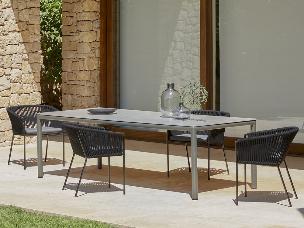 Sillón con brazos para comedor de aluminio y cuerda trenzada Weave de Point - 27