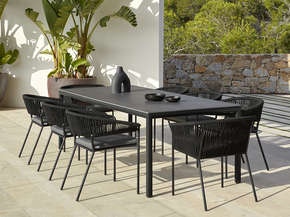 Sillón con brazos para comedor de aluminio y cuerda trenzada Weave de Point - 33