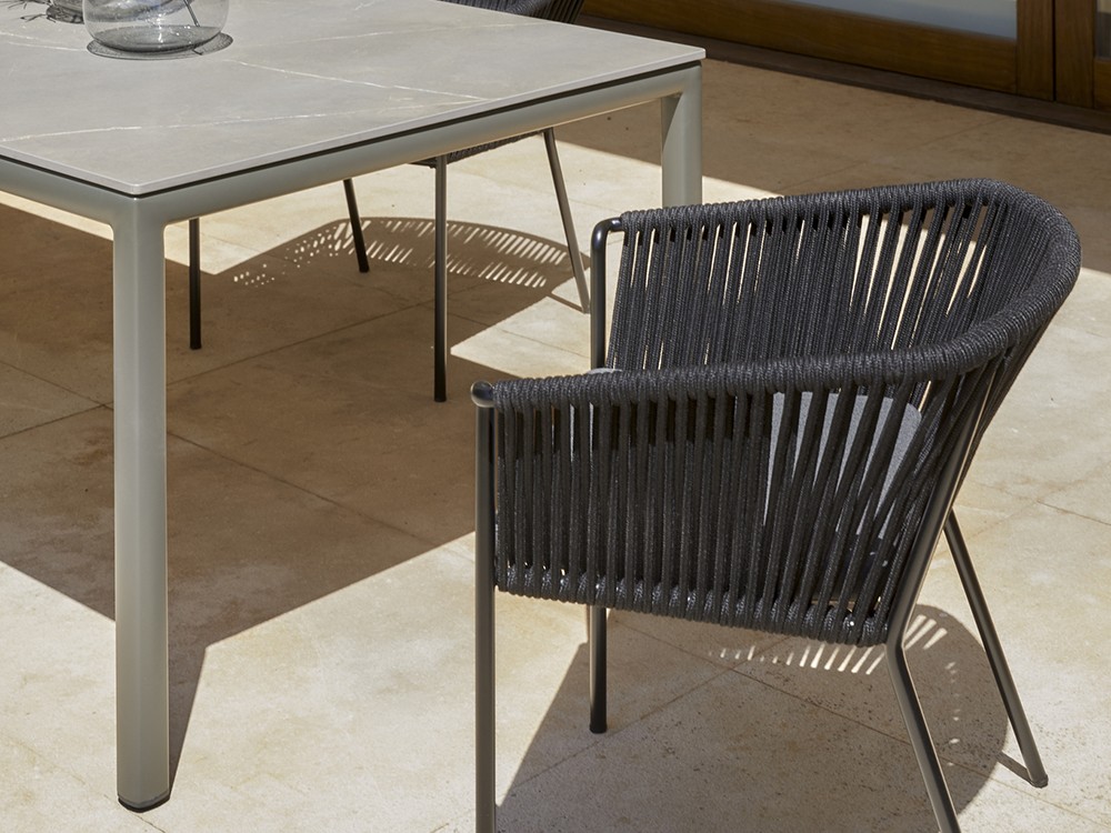 Sillón con brazos para comedor de aluminio y cuerda trenzada Weave de Point - 34
