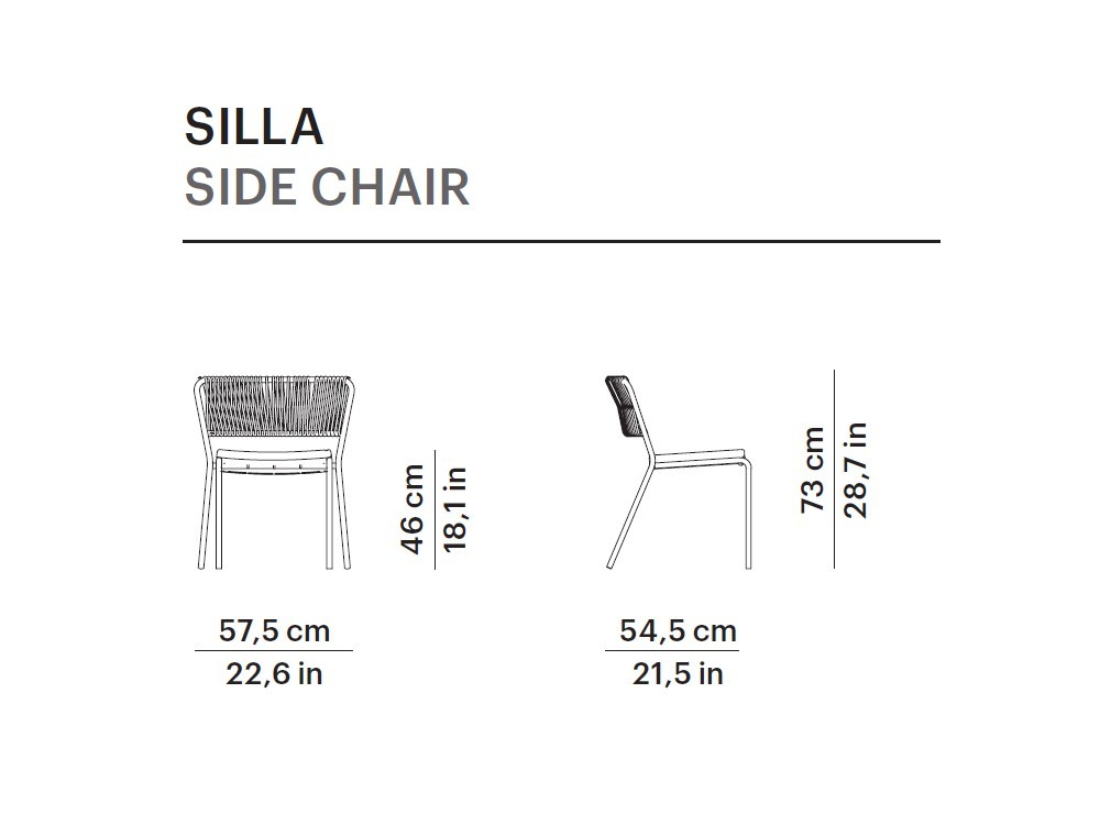 Silla para comedor exterior de aluminio y cuerda trenzada Weave de Point - 19