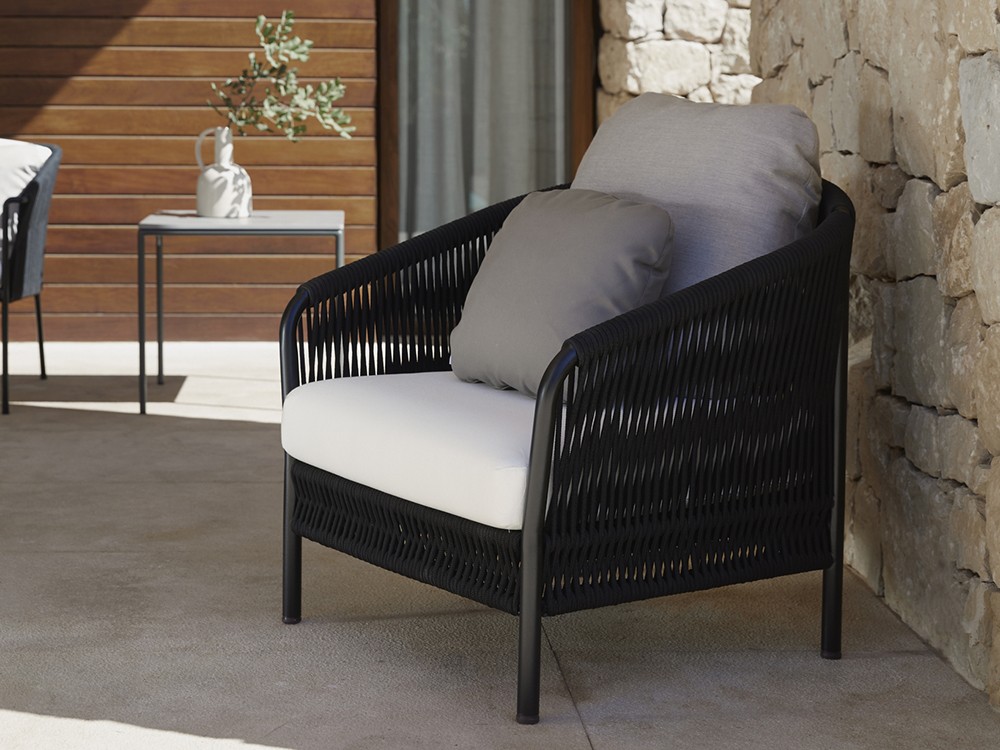 Sillón para exterior de aluminio y cuerda trenzada Weave de Point - 1