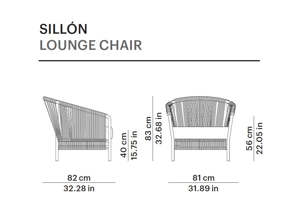Sillón para exterior de aluminio y cuerda trenzada Weave de Point - 20