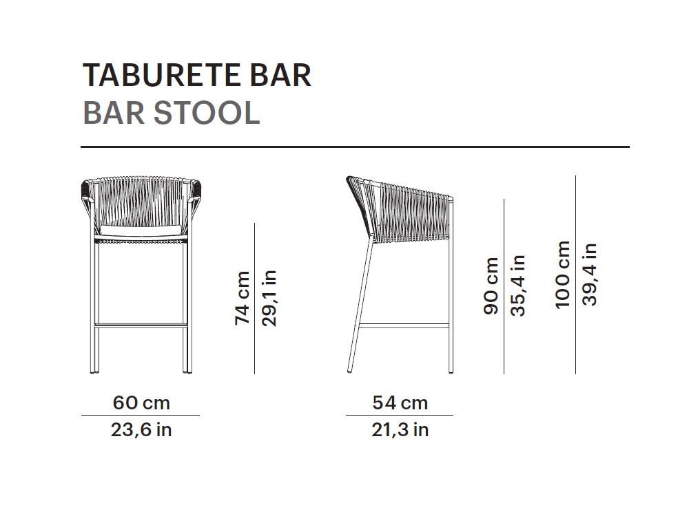 Taburete alto para exterior de cuerda trenzada Weave de Point -20