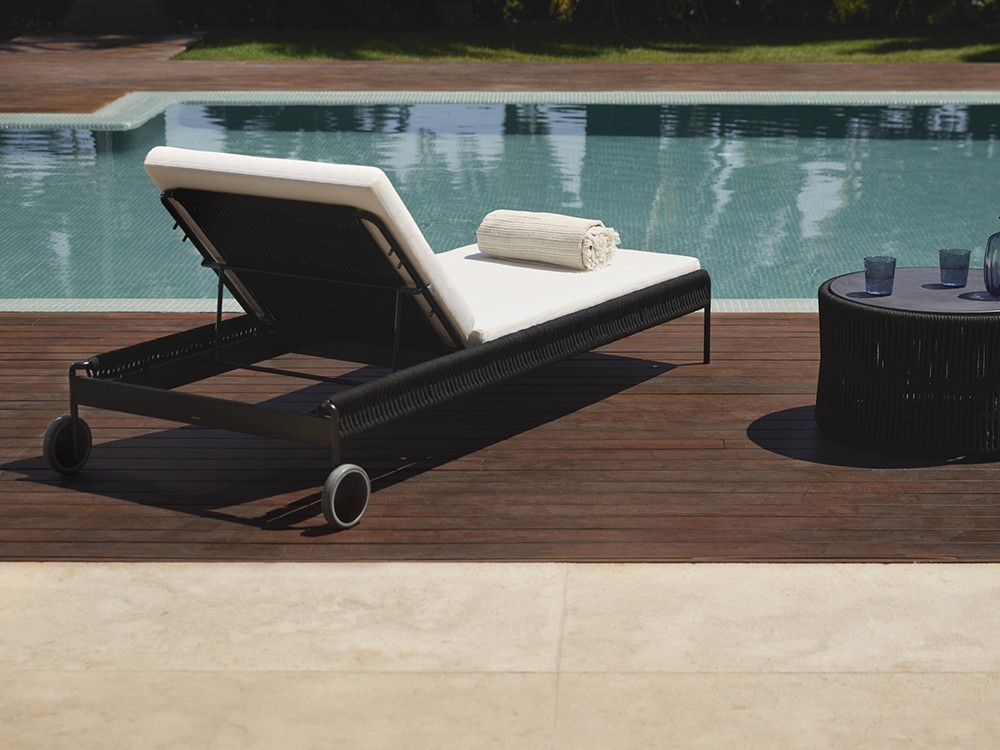 Tumbona reclinable con ruedas de cuerda trenzada Weave  de Point - 24