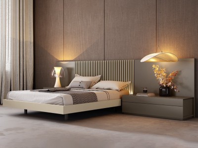 Dormitorio con cabecero alistonado con luz led Ideas Dreams 803 de A. Brito - 1
