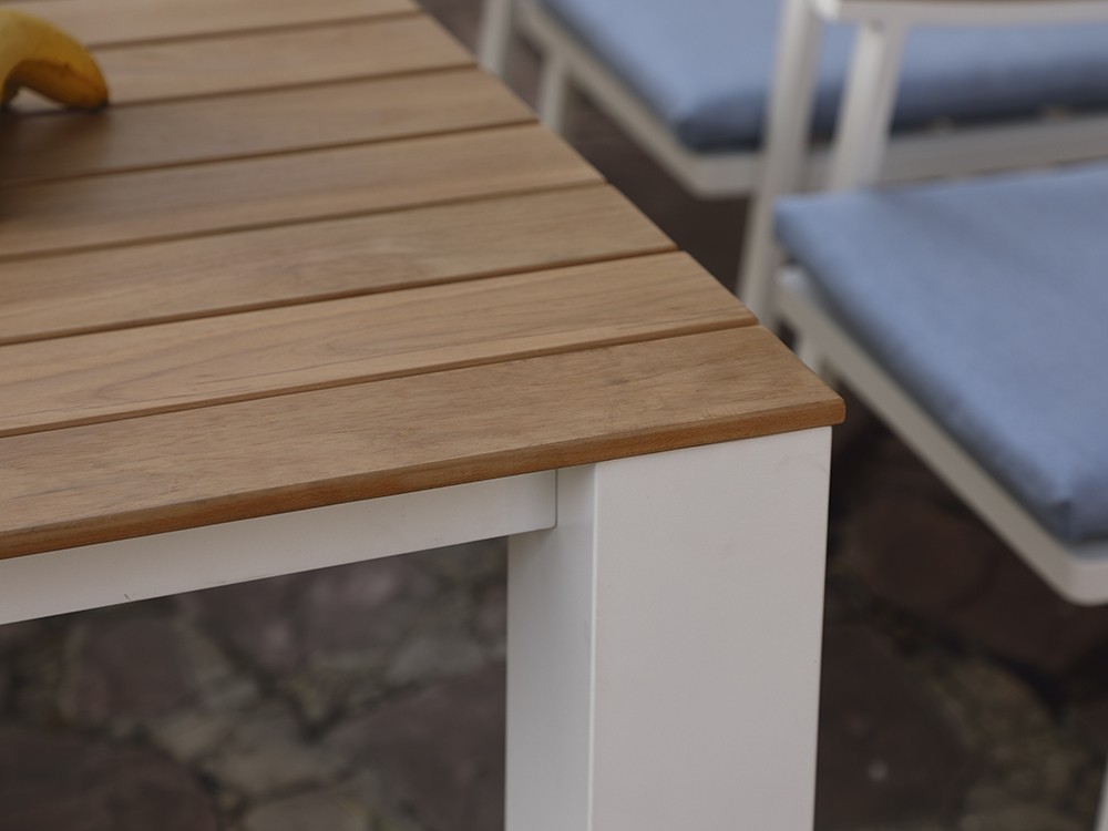 Mesa para comedor exterior de aluminio y teca Creta de Arkimueble - 2