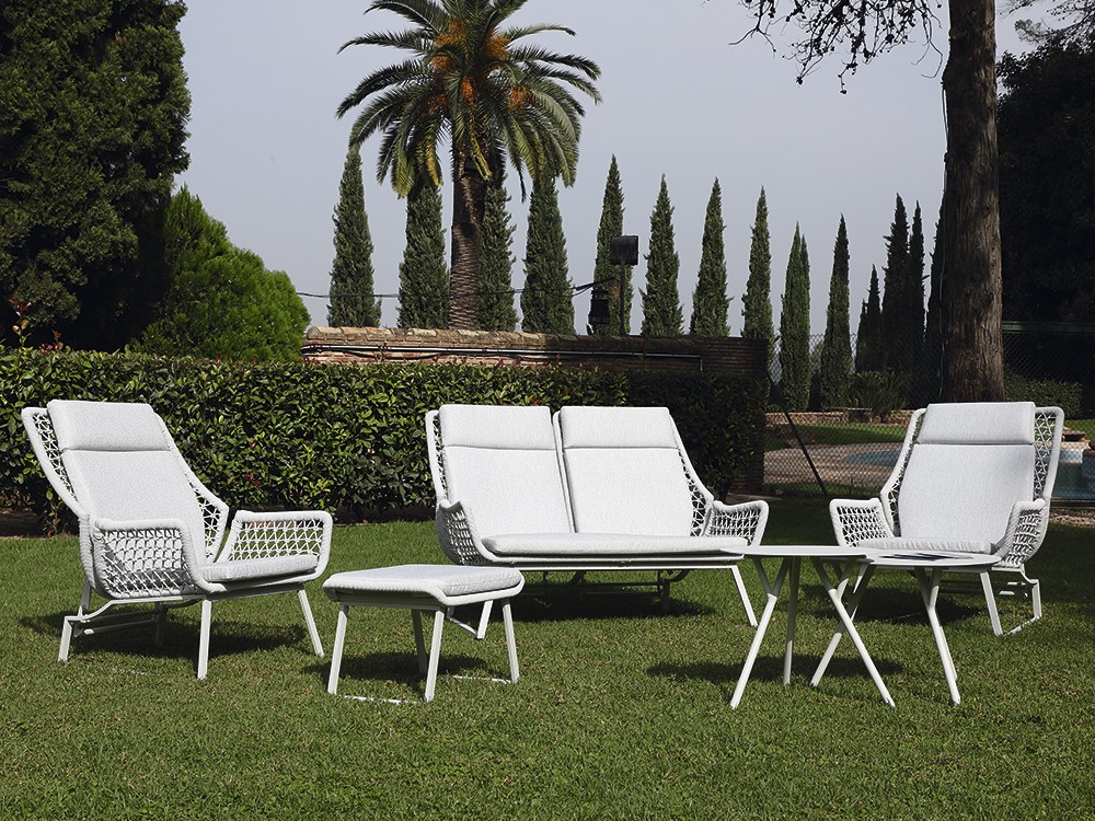 Sillón club reclinable de cuerda trenzada para salón exterior Verona Arkimueble - 6