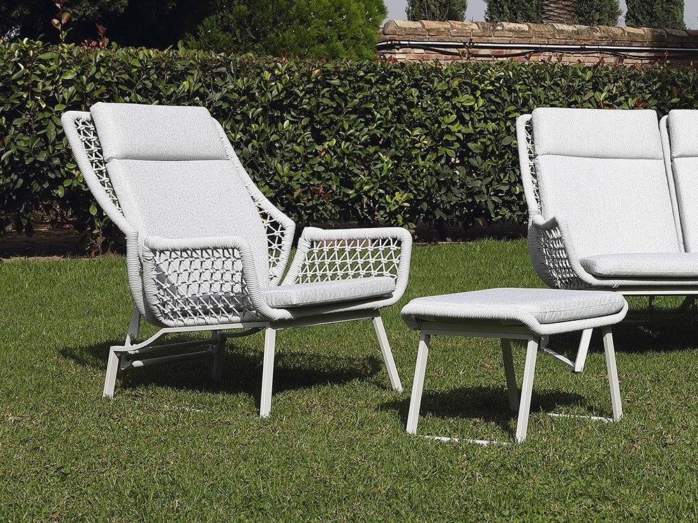 Sillón club reclinable de cuerda trenzada para salón exterior Verona Arkimueble - 2