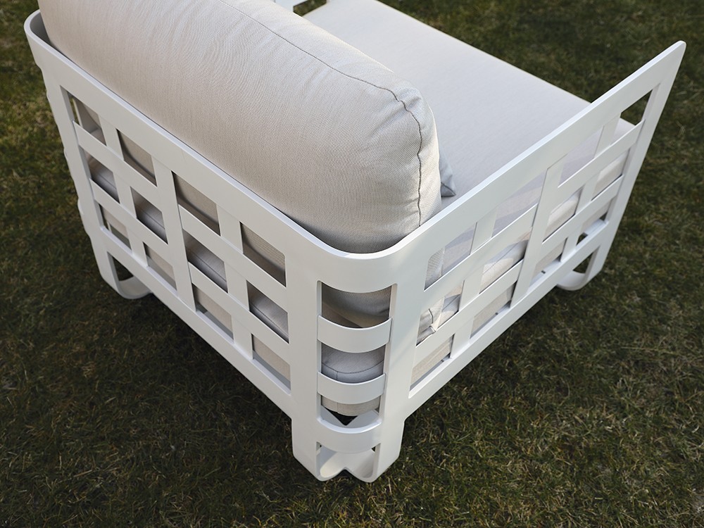 Sillón para salón exterior Milán de aluminio blanco Arkimueble - 2