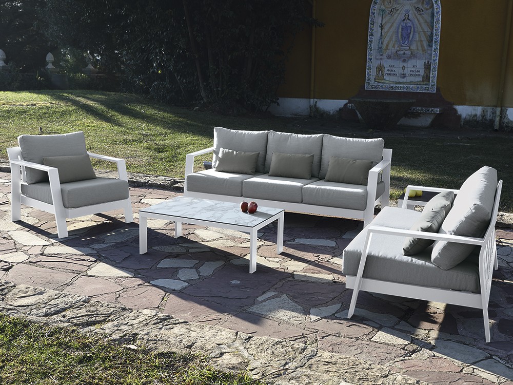 Sofá para salón exterior de aluminio Atenas de Arkimueble - 1