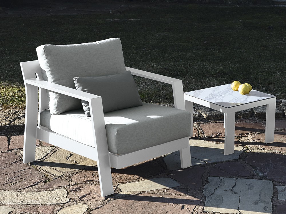 Mesa auxiliar para salón exterior de aluminio Atenas de Arkimueble - 3