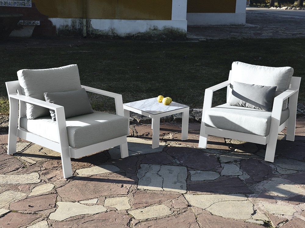 Mesa auxiliar para salón exterior de aluminio Atenas de Arkimueble - 2