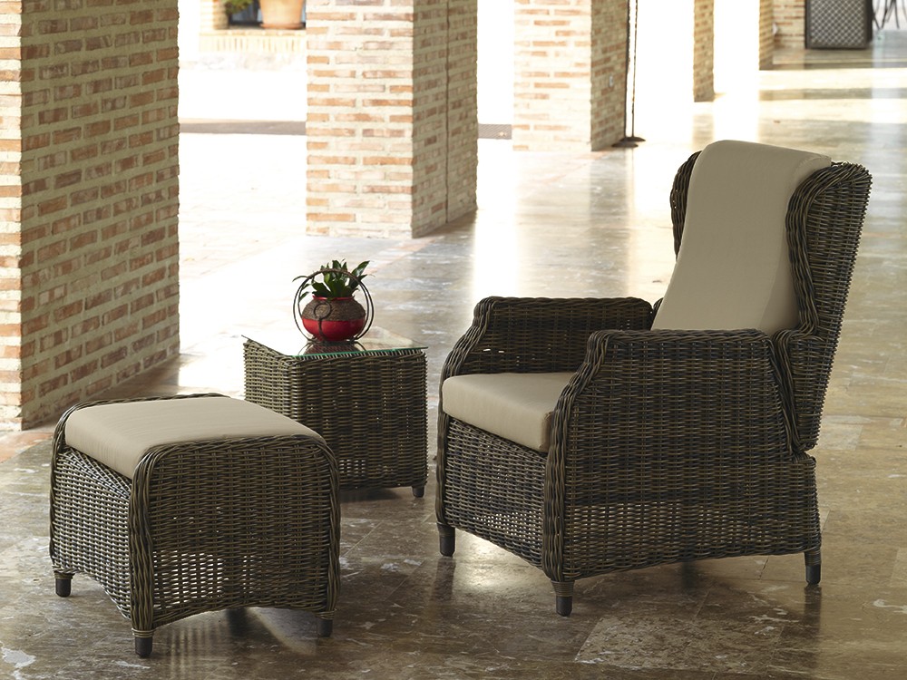 Puf de fibra sintética para salón exterior Riviera Arkimueble - 1